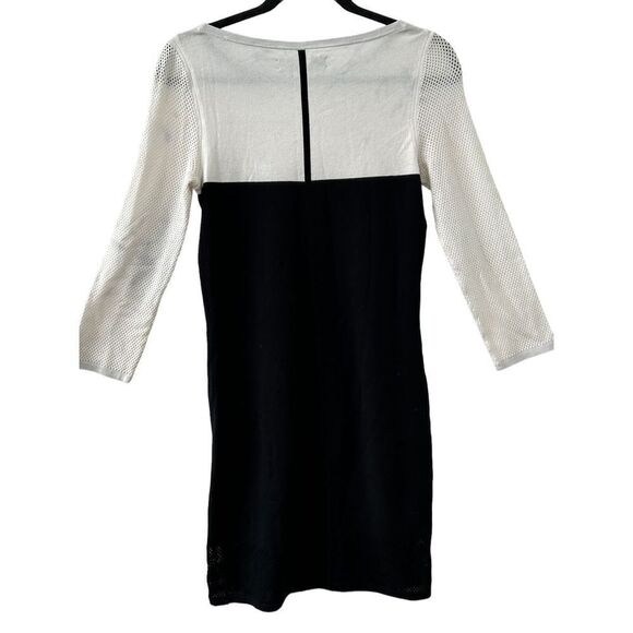 Rag & Bone Women's Mesh Long Sleeve Bodycon Mini Dress Black & White Small - Picture 4 of 8